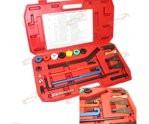 21PC Car Full Coverage Service A/C Oil Heater Fuel Hose Line Disconnect Tool Set